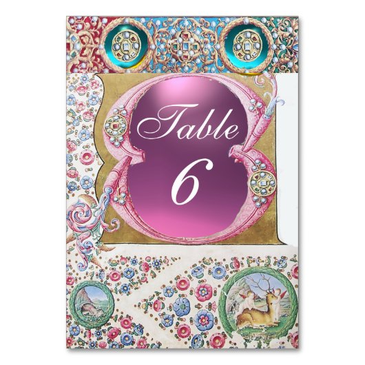 ANTIQUE ROSE, BLUMENGARTEN, BLUE PINK GEMSTONES, P TISCHNUMMER (Vorderseite)