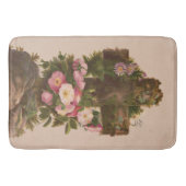 Antique Rustic Cross, Wild Roses, Easter Card, Badematte (Vorderseite)