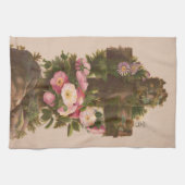 Antique Rustic Cross, Wild Roses, Easter Card, Geschirrtuch (Horizontal)