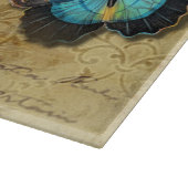 Antique Rustic Decoupage N Blue Butterflies Tee Schneidebrett (Ecke)