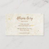 Antique Rustic Elegante Script Visitenkarte (Rückseite)