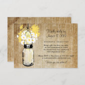 Antique Rustic Mason Jar Daisies Wildblumen Begleitkarte (Vorne/Hinten)