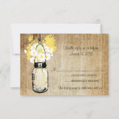 Antique Rustic Mason Jar Daisies Wildblumen UAWG RSVP Karte (Vorderseite)