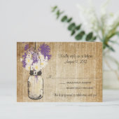 Antique Rustic Mason Jar Daisies Wildblumen UAWG RSVP Karte (Stehend Vorderseite)