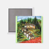 ANTIQUE RUSTISCHES DORF IN DER TUSKANIE MAGNET (Vorderseite/Rückseite)