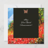 ANTIQUE RUSTISCHES DORF IN DER TUSKANIE, rot-blau Einladung (Rückseite)