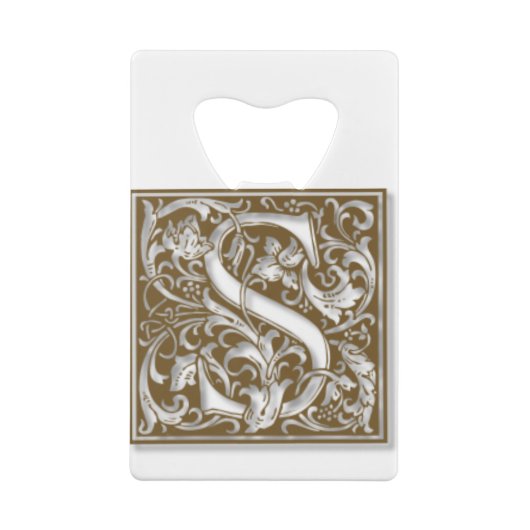 Antique S Monogram Geldkarten Flaschenöffner (Rückseite)