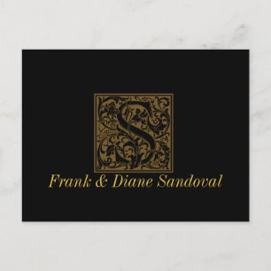 Antique S Monogram Postkarte