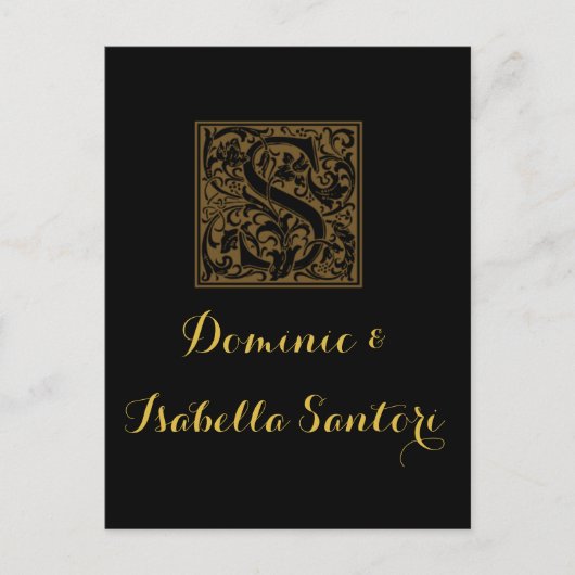 Antique S Monogram Postkarte (Vorderseite)