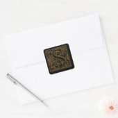 Antique S Monogram Quadratischer Aufkleber (Umschlag)