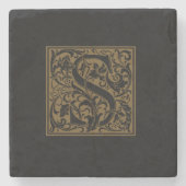 Antique S Monogram Steinuntersetzer (Vorderseite)