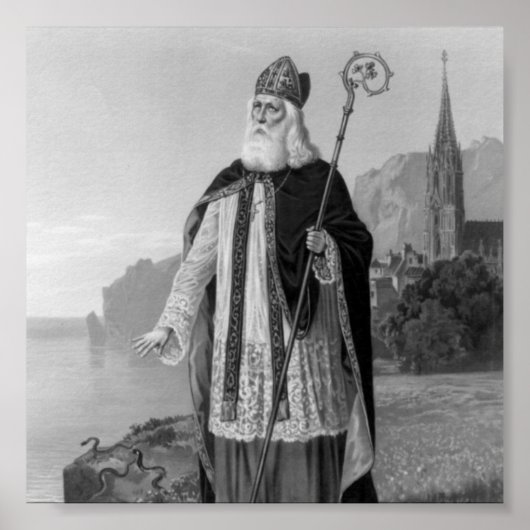 Antique Saint Patrick, die Schlangen und die Bibel Poster (Vorne)
