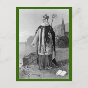 Antique Saint Patrick, die Schlangen und die Bibel Postkarte