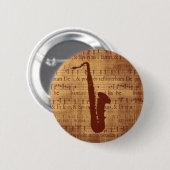 Antique Saxophon Button (Vorne & Hinten)