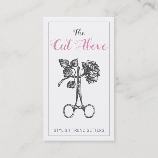 Antique Schere Haar Stylist Visitenkarte (Vorderseite)
