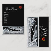 ANTIQUE SCHIFFE ROT RUBY MONOGRAM Schwarz-weiß Visitenkarte (Vorne/Hinten)