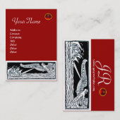 ANTIQUE-SCHIFFE, SEE-REISE-Monogramm Schwarz Visitenkarte (Vorne/Hinten)