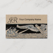 ANTIQUE-SCHIFFE,Seereisen,Wind Black Kraft Paper Visitenkarte (Rückseite)