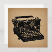 Antique Schreibmaschine Alte Schreibmaschine Einladung (Vorne/Hinten)