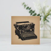 Antique Schreibmaschine Alte Schreibmaschine Einladung (Stehend Vorderseite)
