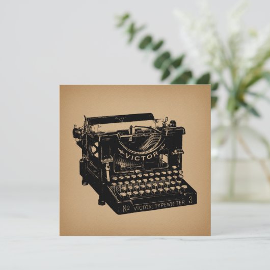 Antique Schreibmaschine Alte Schreibmaschine Einladung (Stehend Vorderseite)