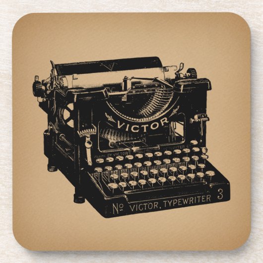 Antique Schreibmaschine Alte Schreibmaschine Getränkeuntersetzer (Vorderseite)