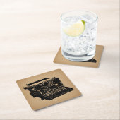 Antique Schreibmaschine Alte Schreibmaschine Rechteckiger Pappuntersetzer (Vor Ort)