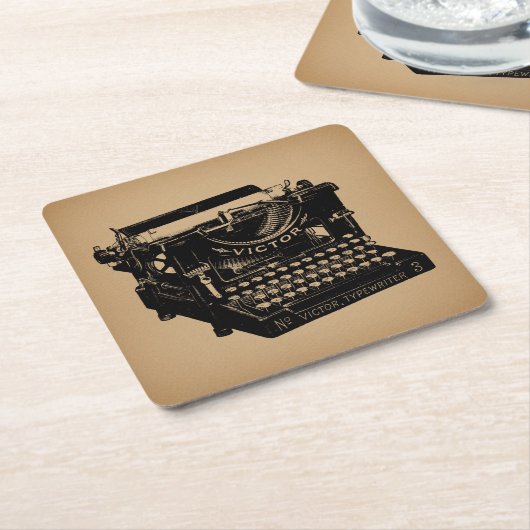 Antique Schreibmaschine Alte Schreibmaschine Rechteckiger Pappuntersetzer (angewinkelt)