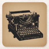 Antique Schreibmaschine Alte Schreibmaschine Rechteckiger Pappuntersetzer (Vorderseite)