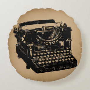 Antique Schreibmaschine Alte Schreibmaschine Rundes Kissen