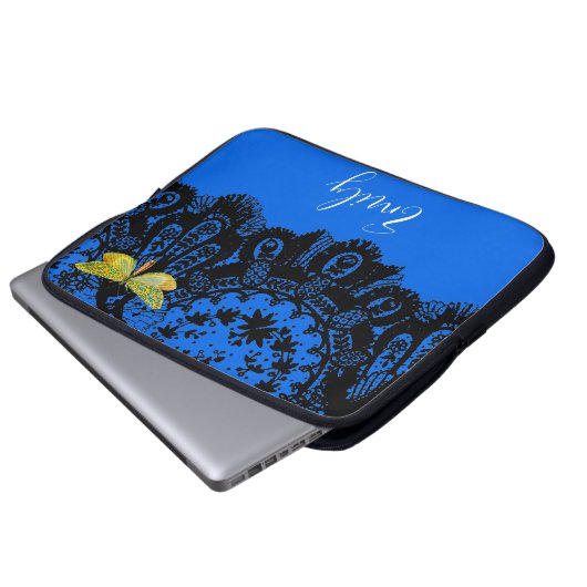 ANTIQUE SCHWARZE FLÄCHE IN BLUE NEOPRENE SLEEVE (Vorne Knopf)