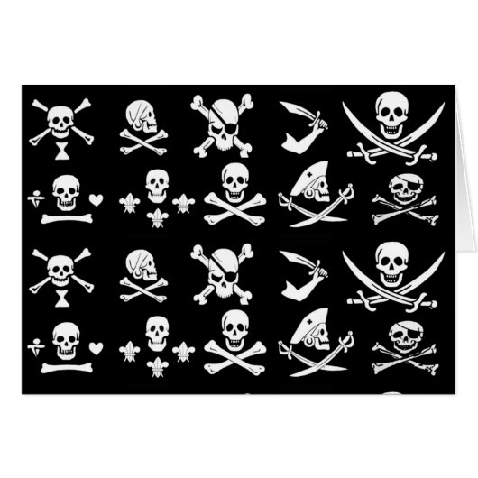 ANTIQUE SCHWARZE PIRATBANNER UND TREASKARTEN (Vorderseite (Horizontal))