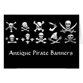 ANTIQUE SCHWARZE PIRATBANNER UND TREASKARTEN