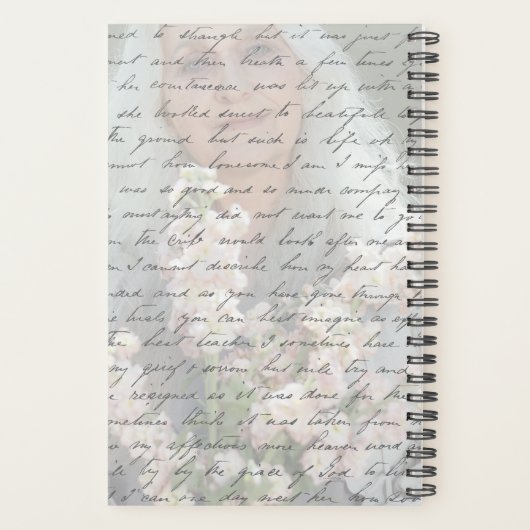 Antique Script Handwriting Personalized Photo Planer (Rückseite)