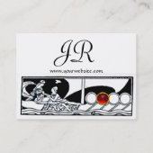 ANTIQUE Seefahrt, Rote Ruby Schwarz-weiß Visitenkarte (Rückseite)