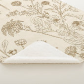 Antique Sepia Botanical Line Art Floral Pattern Sherpadecke (3/4)