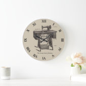 Antique Sewing Machine Clock Große Wanduhr (Zuhause)