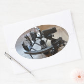 Antique Sextant Ovaler Aufkleber (Umschlag)