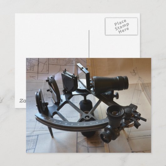 Antique Sextant Postkarte (Vorne/Hinten)