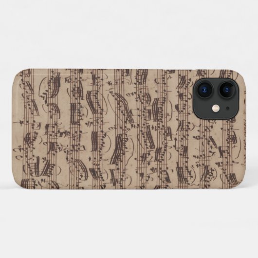 Antique Sheet Music Bach Manuscript Case-Mate iPhone Hülle (Rückseite (Horizontal))