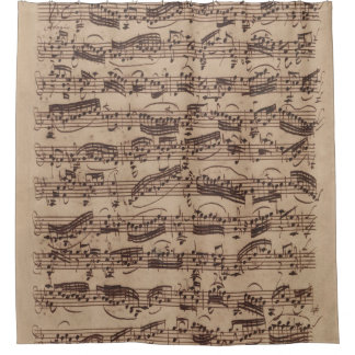 Antique Sheet Music Bach Manuscript Duschvorhang
