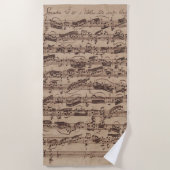 Antique Sheet Music Bach Manuscript Strandtuch (Vorderseite)