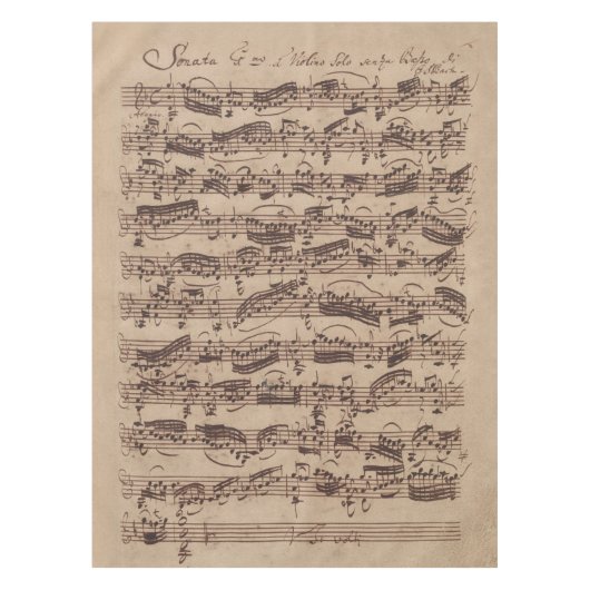 Antique Sheet Music Bach Manuscript Tischdecke (Vorderseite)