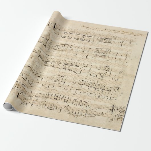 Antique Sheet Music Chopin Manuscript Geschenkpapier (Ungerollt)