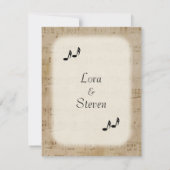 Antique Sheet Music Theme Wedding Einladung (Rückseite)