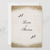 Antique Sheet Music Theme Wedding Einladung (Rückseite)