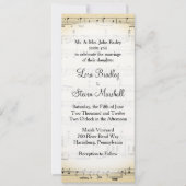 Antique Sheet Music Theme Wedding Einladung (Vorderseite)