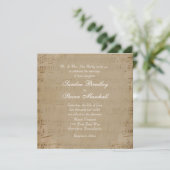Antique Sheet Music Theme Wedding Einladung (Stehend Vorderseite)