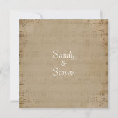 Antique Sheet Music Theme Wedding Einladung (Rückseite)