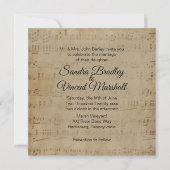 Antique Sheet Music Theme Wedding Einladung (Vorderseite)